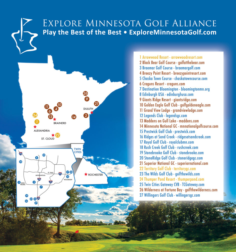 2019 Explore Minnesota Golf Map Explore Minnesota Golf The State of