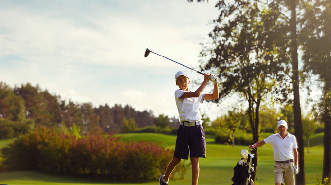 Father & Son Golfing